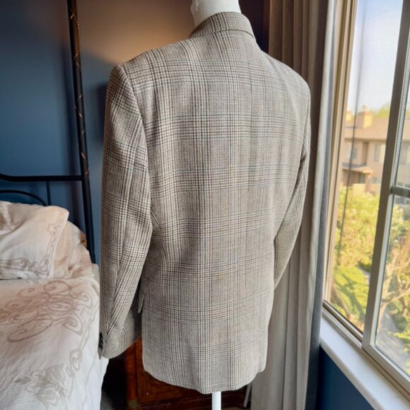 Abraham Moon Wool & Silk Tan Tweed Blazer Sports Jacket - Picture 5 of 11